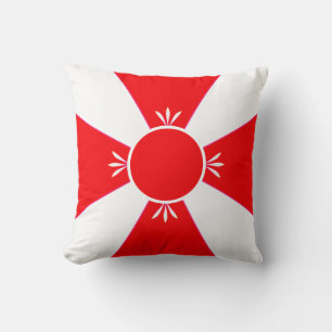 Elegant Red and White Cushion