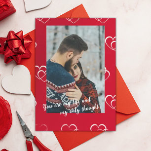 Elegant Red and White Plain Holiday Card