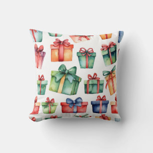 Elegant Red and White Seasonal Traditional Chic Cushion