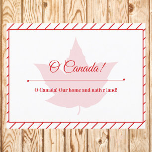 Elegant Red and White Striped Maple Leaf Postcard