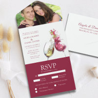 Elegant Red and White Wine Dance Photo Wedding