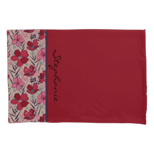 Elegant Red Anemone floral Pillowcase