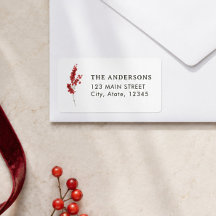 Elegant Red Berry Botanical Christmas Return 