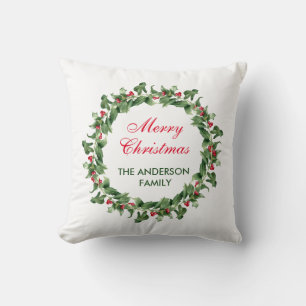 Elegant Red Berry Christmas Cushion