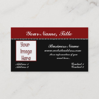 Elegant Red & Black Add Your Photo Business Cards