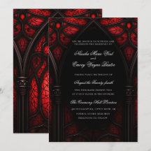 Elegant Red & Black Cathedral Gothic Wedding