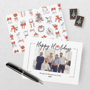 Elegant Red Black Christmas Holiday Card