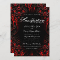 Elegant Red & Black Gothic Damask Handfasting