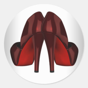Elegant Red Black High Heel Shoe Stickers