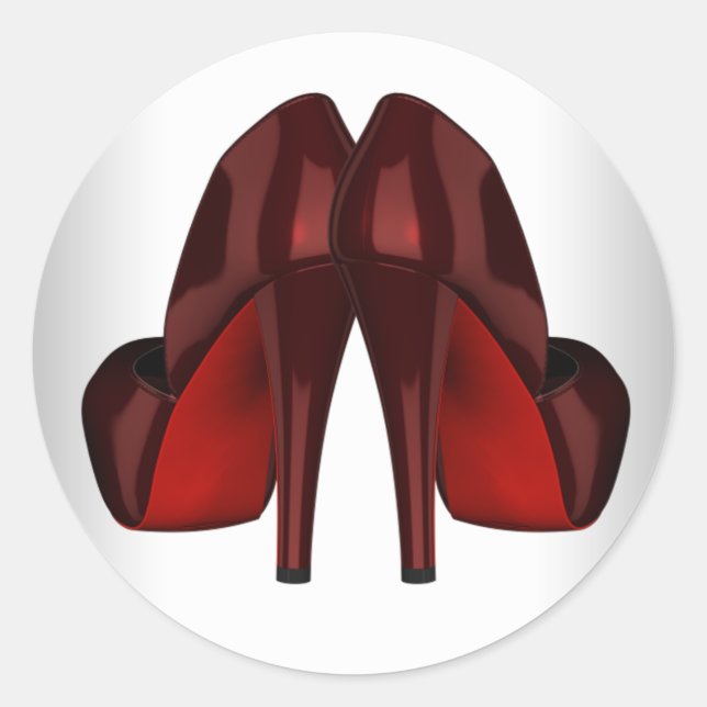 Elegant Red Black High Heel Shoe Stickers (Front)