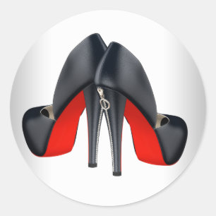 Elegant Red Black High Heel Shoe Stickers