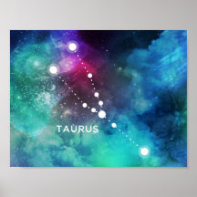 Elegant Red Blue Watercolor Nebula Taurus