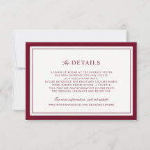 Elegant Red Burgundy Border Frame Wedding Details