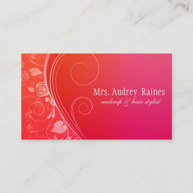 Elegant Red Business Cards (Front)