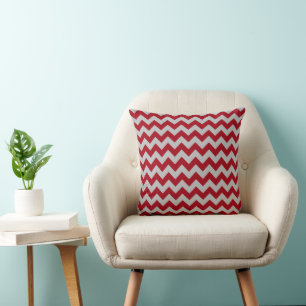 Elegant Red Chevron Striped Pattern Cushion