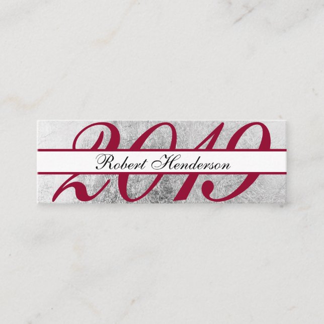 Elegant red chic silver classic insert graduation (Front)