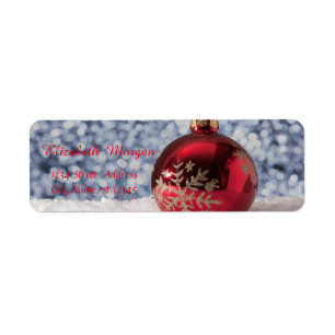 Elegant Red Christmas Ball,Snow,Bokeh