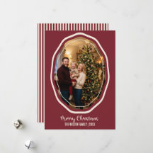 Elegant Red Christmas Custom Modern Family Photo
