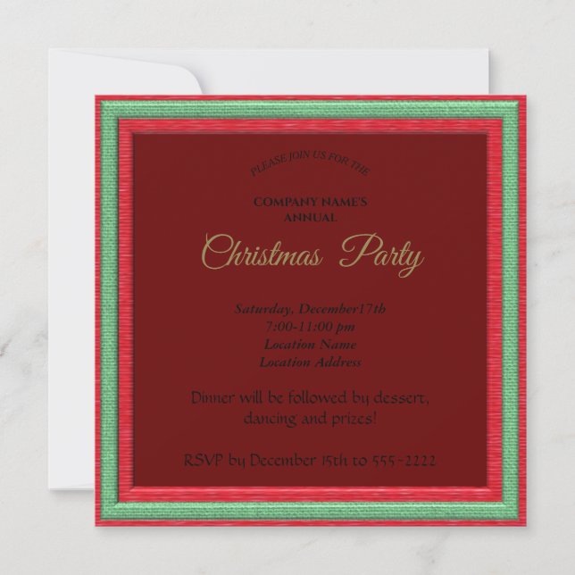 Elegant red Christmas frame  (Front)