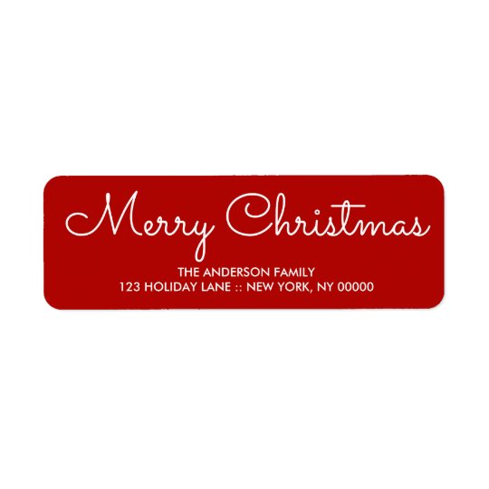 Elegant red Christmas Fun Return Address Label