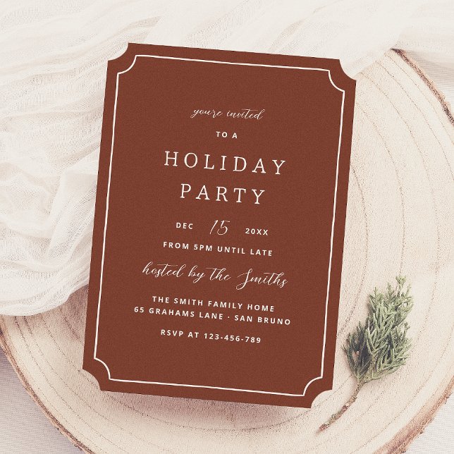 Elegant Red Christmas Holiday Party Invitation (Creator Uploaded)