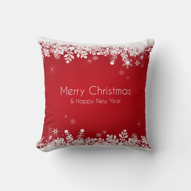Elegant Red Christmas Holiday | Throw Pillow (Front)