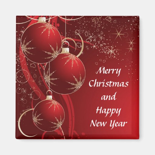 Image of Elegant Red Christmas Magnet