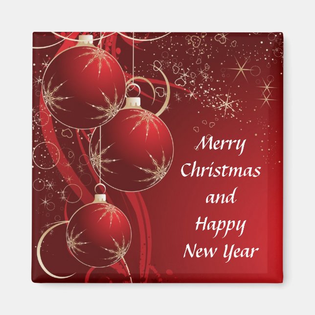Elegant Red Christmas Magnet (Front)