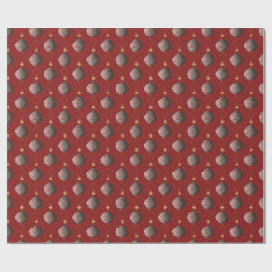 Elegant Red Christmas Ornament Wrapping Paper