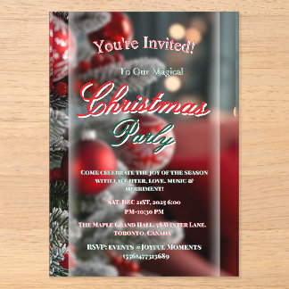 Elegant Red Christmas Party Invitation