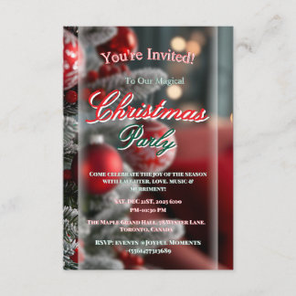 Elegant Red Christmas Party Invitation