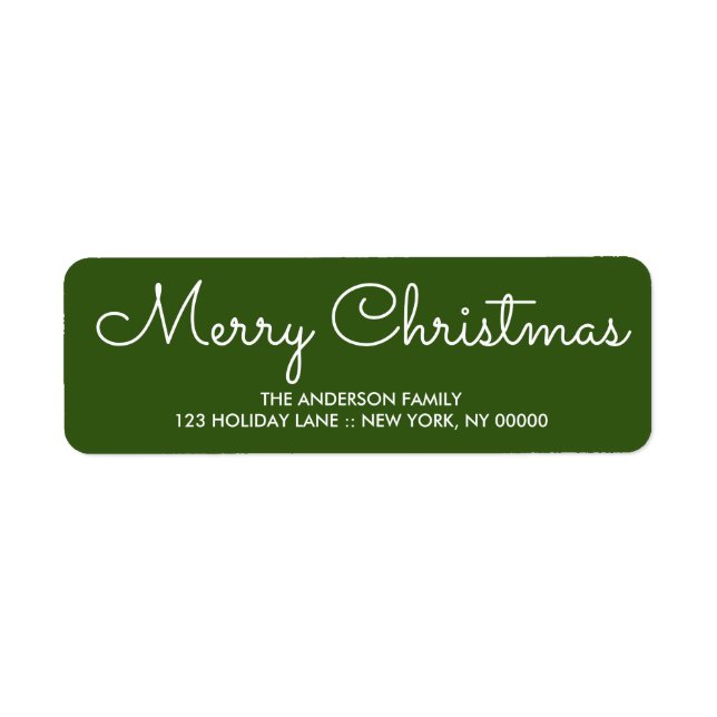 Elegant red Christmas Return Address (Front)