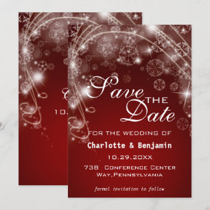 Elegant Red Christmas Winter Save The Date