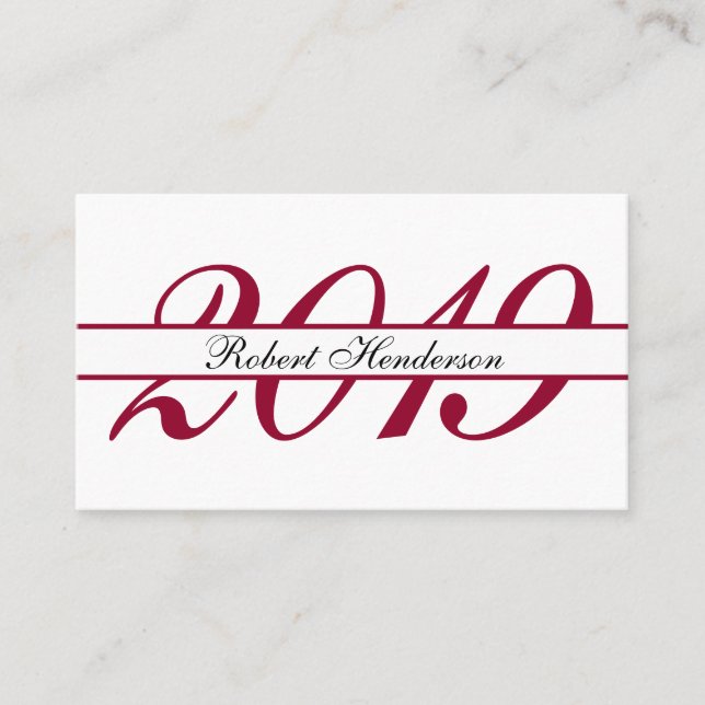 Elegant red classic insert card graduation name (Front)