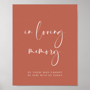 Elegant Red clay In loving memory wedding sign