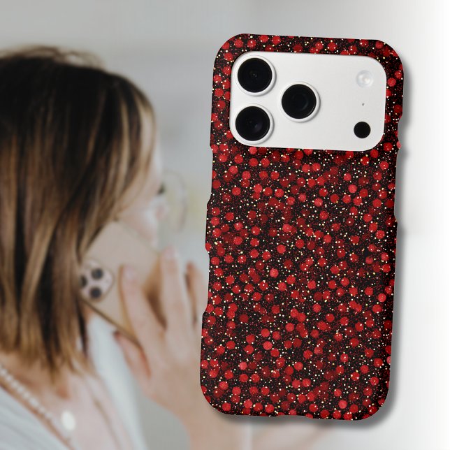 Elegant Red Confetti on Black Glitter Style (Creator Uploaded)