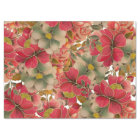 Elegant red coral green gold watercolor floral