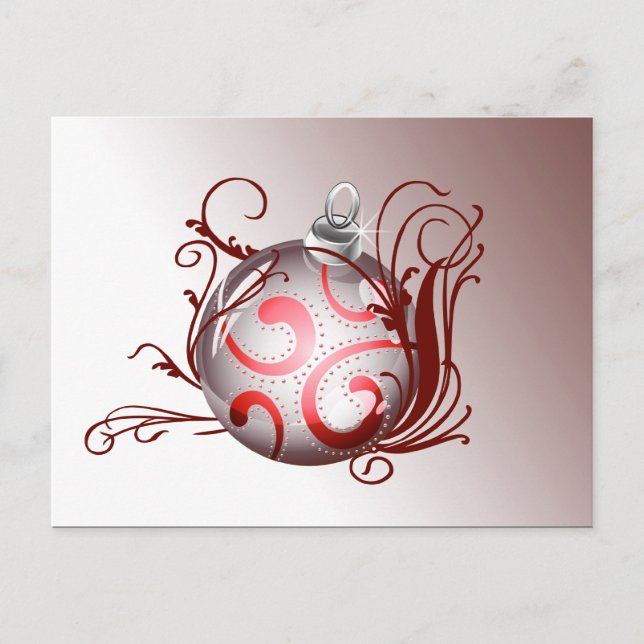 elegant red Corporate Christmas Greetings Holiday Postcard (Front)