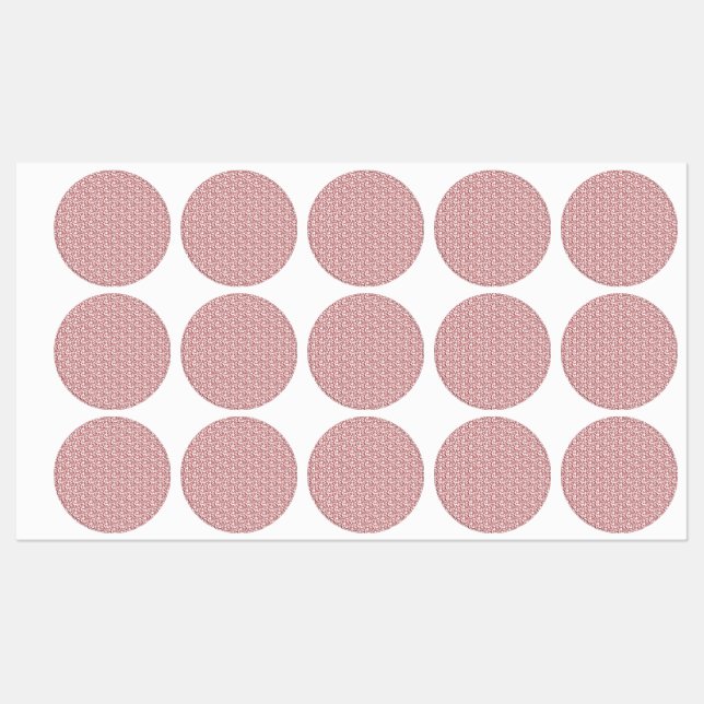 Elegant Red Damask Wedding Favour Label (Sheet)