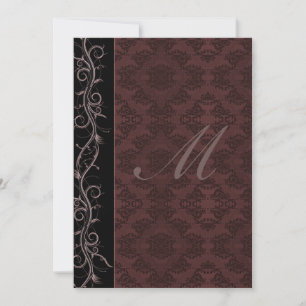 Elegant Red Damask Wedding Invitation