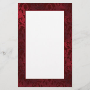 Elegant Red Damask Writing Paper