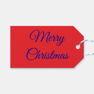 Elegant Red & Dark Blue Gift Tags