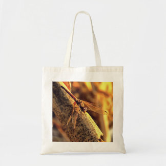 Elegant Red Darter Dragonfly Insect Art Tote Bag