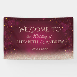 Elegant Red Dots Bokeh Wedding Banner