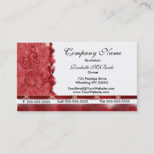 Elegant Red Embroidery Design Business Cards