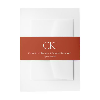 Elegant Red Fall Leaves Autumn Wedding Invitation Belly Band