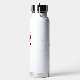 elegant red floral art water bottle