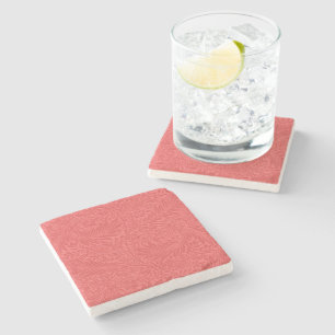 Elegant Red Floral Botanical Stone Coaster