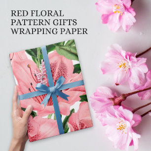 Elegant Red Floral Business Product Packaging  Wrapping Paper