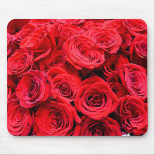 Elegant red floral flowers Red Roses rose garden Mouse Mat